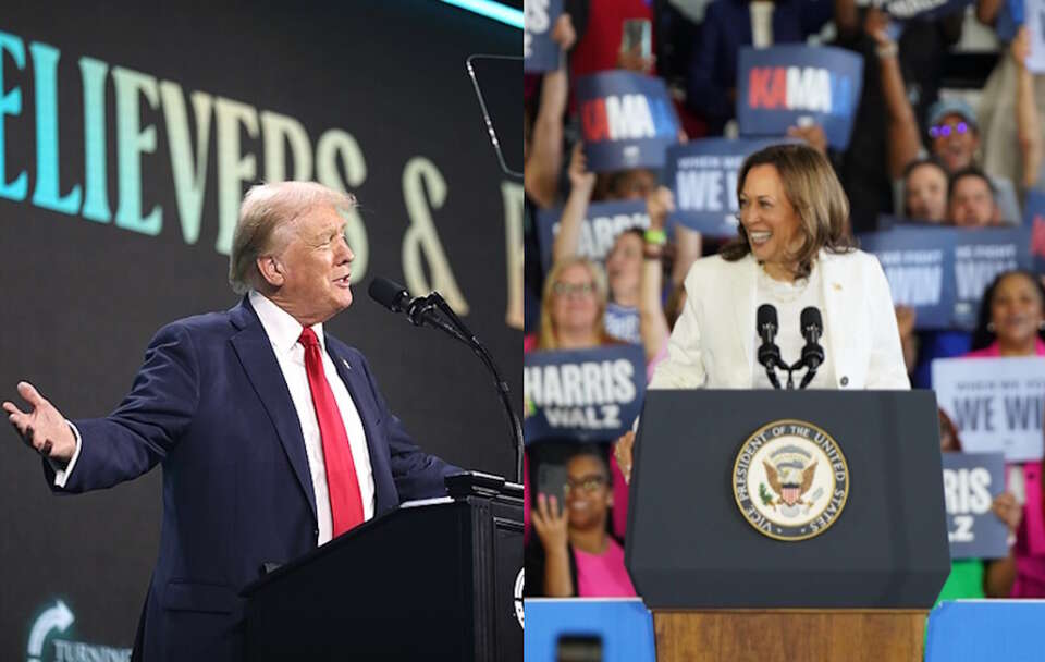 Donald Trump (L) i Kamala Harris (P) / autor: Gage Skidmore/CC-by-sa-2.0/Wikimedia Commons, PAP/EPA