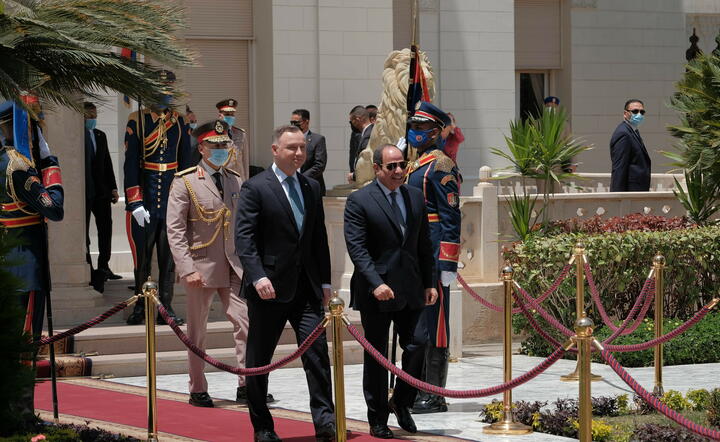 Andrzej Duda i prezydent Egiptu Abd - el Fatah es - Sisi / autor: PAP/EPA
