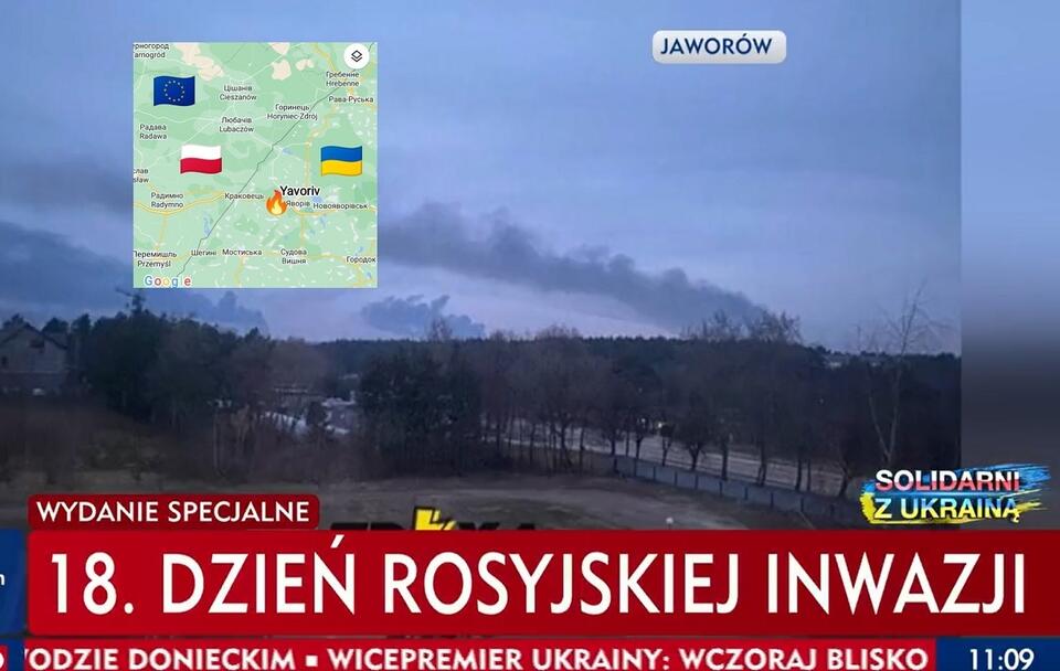 Czy Polacy zginęli w rosyjskim ataku? / autor: wPolityce.pl/TVP Info/Twitter/@visegrad24