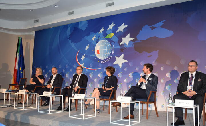 Uczestnicy dyskusji panelowej podczas Forum Ekonomicznego w Krynicy / autor: Fratria