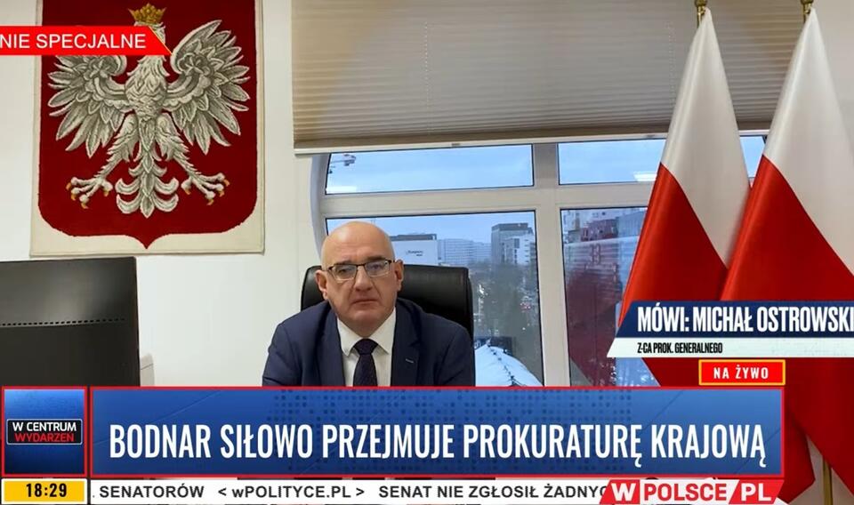 Prokurator Ostrowski podczas rozmowy z redaktorem Biedroniem / autor: Youtube/wPolsce.pl