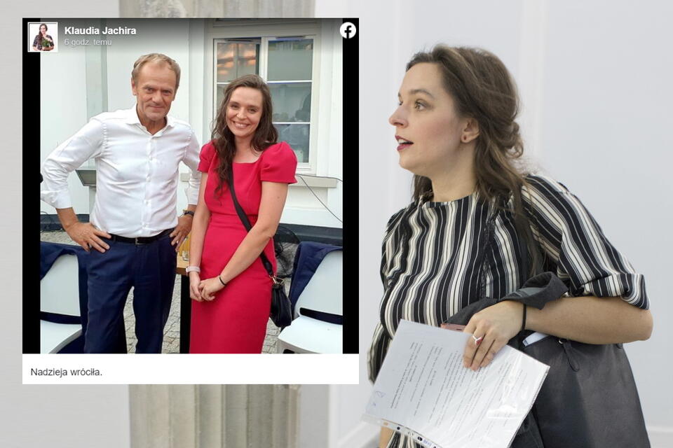 Klaudia Jachira, Donald Tusk / autor: fratria/screen FB