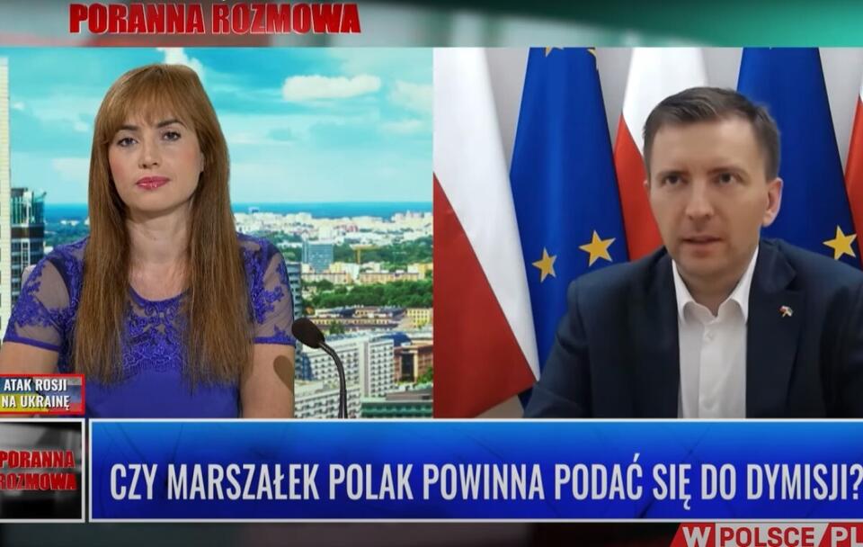 Minister Łukasz Schreiber w programie "Poranna Rozmowa" na antenie wPolsce.pl / autor: YouTube/wPolsce.pl (screenshot)