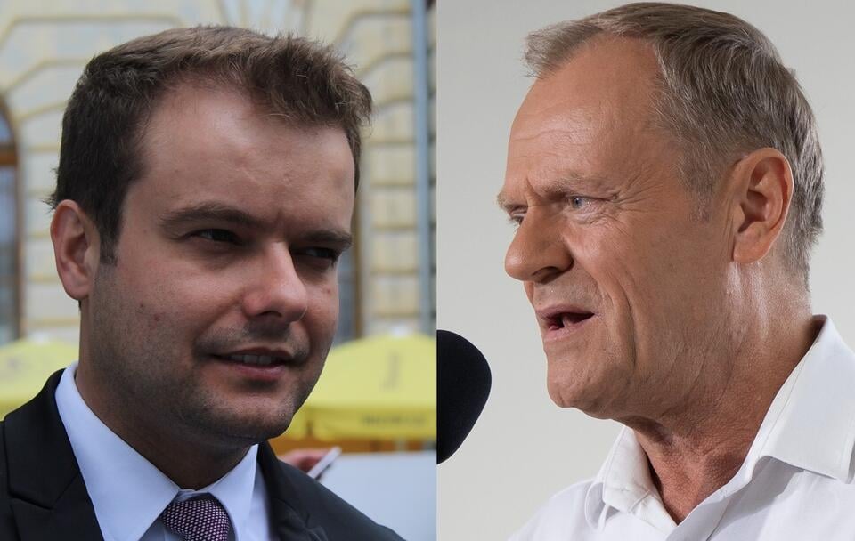 Rafał Bochenek vs. Donald Tusk / autor: Fratria