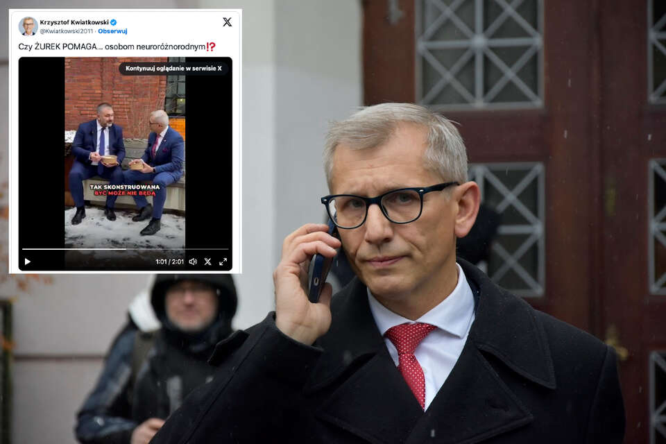 Żurek na ławeczce ze skazanym w I instancji senatorem. WIDEO