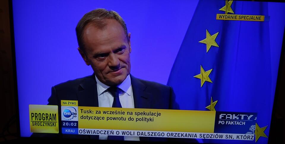 Donald Tusk był gościem telewizji TVN, wywiad przeprowadzono w Brukseli / autor: Cytat z programu TVN 24