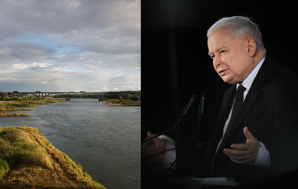 Rzeka Odra; prezes PiS Jarosław Kaczyński / autor: Fratria; PAP/Lech Muszyńsk
