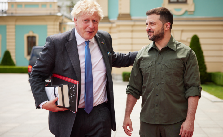 Boris Johnson, premier Wielkiej Brytanii i prezydent Ukrainy / autor: Twitter/Boris Johnson