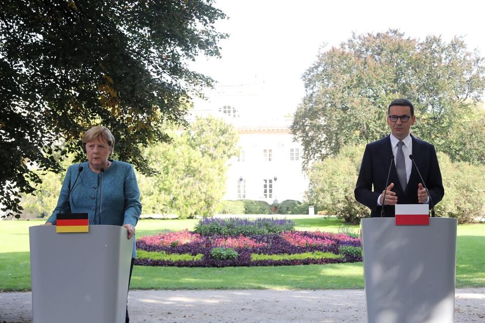Mateusz Morawiecki, Angela Merkel / autor: PAP/Wojciech Olkuśnik