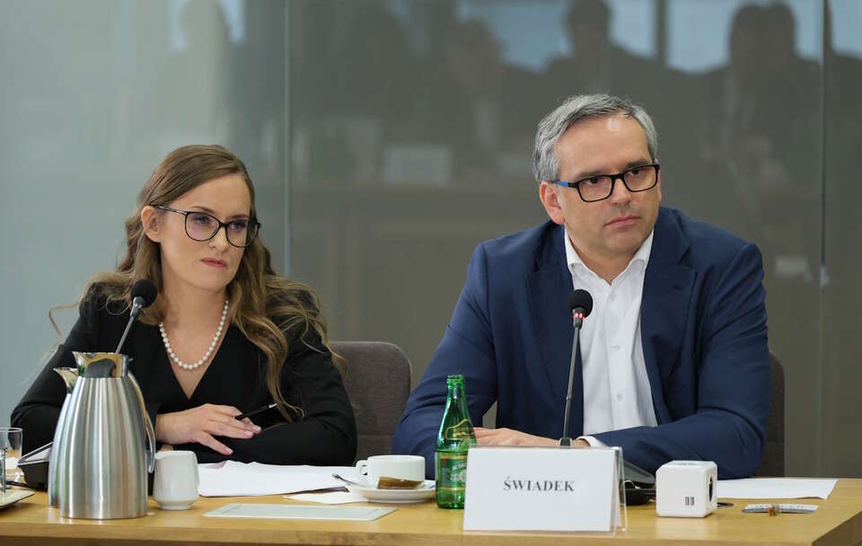 Prezes PAIH Krzysztof Drynda i adwokat Justyna Engelgardt / autor: PAP/Paweł Supernak
