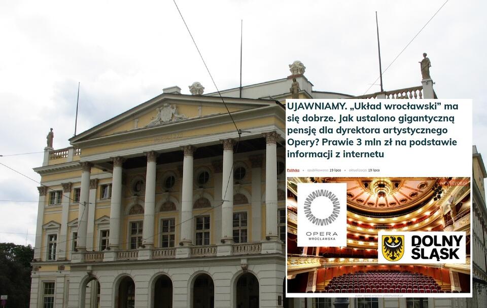 Opera Wrocławska / autor: wikimedia commons/	Adam Dziura/ GFDL and CC-BY-SA-2.5; wPolityce.pl (screen artykułu)