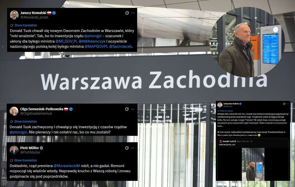 Tusk na nowym Dworcu Zachodnim. O czym nie wspomniał? / autor: Fratria/X