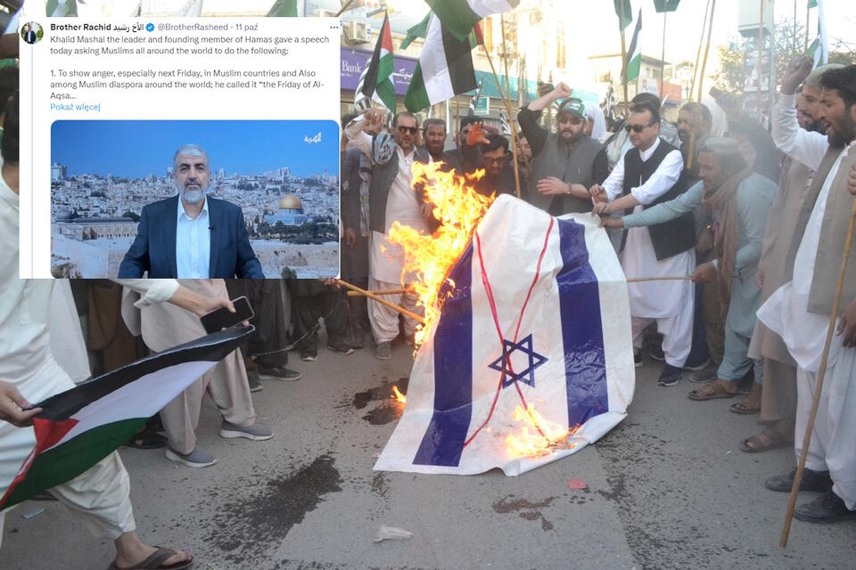 Antyizraelski protest w Pakistanie  / autor: PAP/EPA