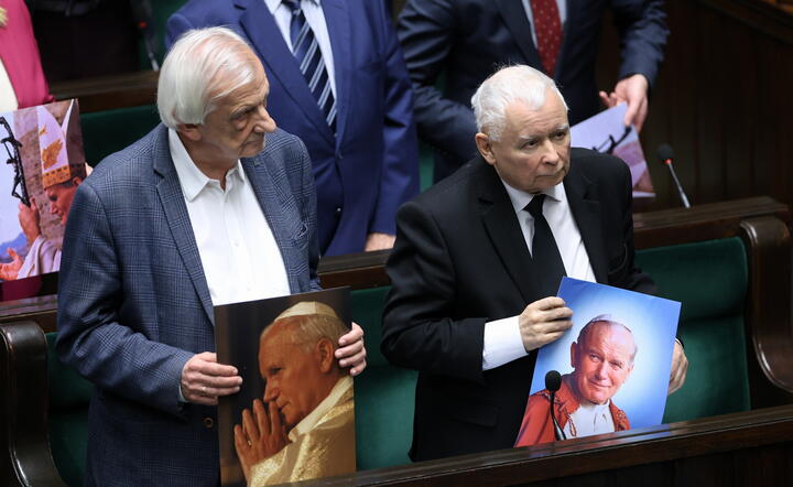 Jarosław Kaczyński i Ryszard Terlecki / autor: PAP