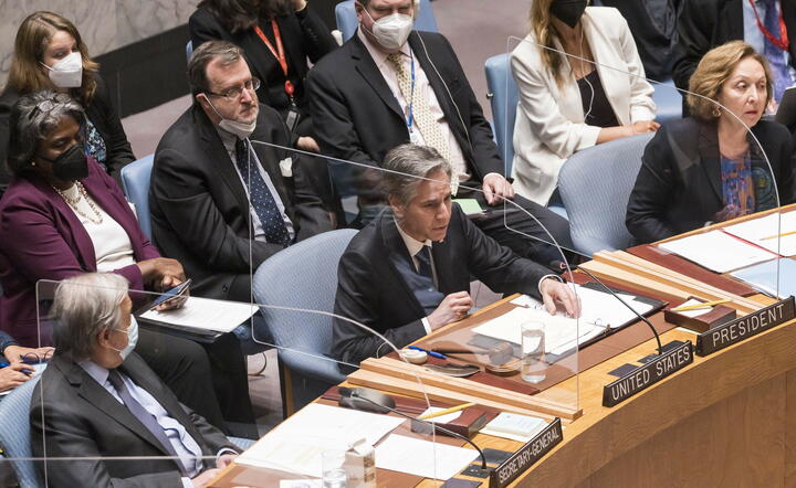 sekretarz stanu USA Antony Blinken podczas sesji ONZ / autor: fotoserwis PAP