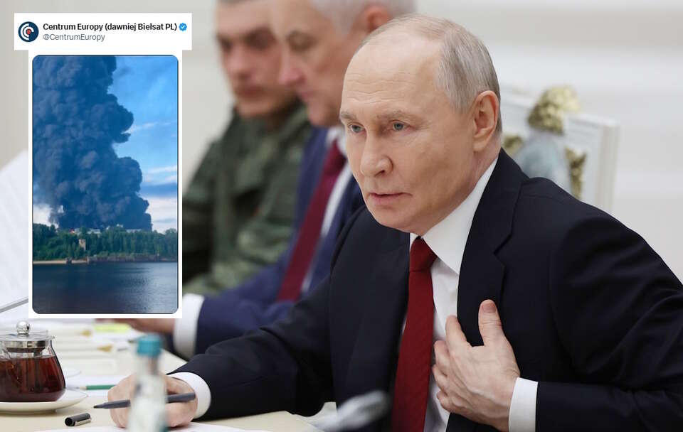 To musiało zaboleć Putina! Nocny atak ukraińskich dronów na zakłady chemiczne i składy ropy naftowej w Rosji. / autor: PAP/EPA/VYACHESLAV PROKOFYEV/SPUTNIK/KREMLIN / POOL/X