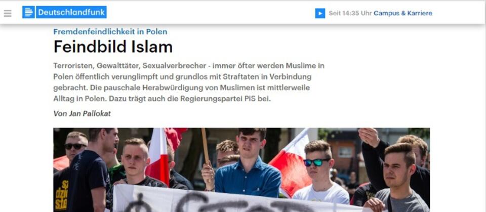 Artykuł w Deutschlandfunk / autor: .deutschlandfunk.de/screenshot
