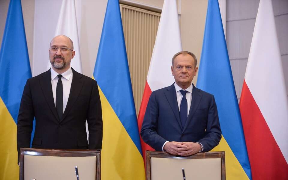 Premierzy Polski i Ukrainy na wspólnej konferencji prasowej / autor: PAP/Marcin Obara