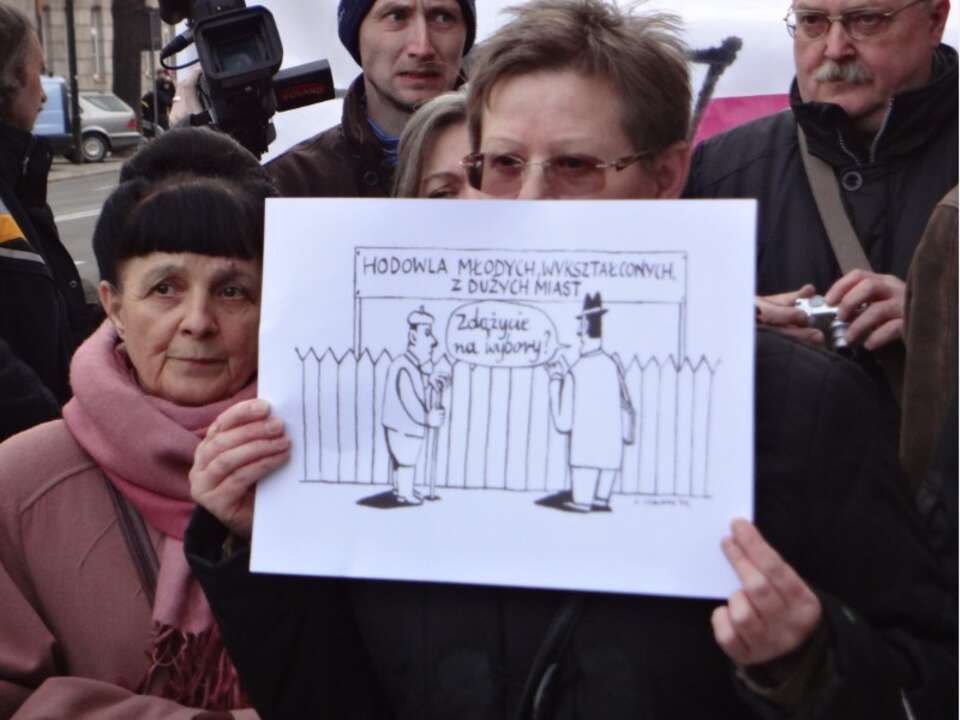 Wczorajsza pikieta pod MEN, Fot. wPolityce.pl