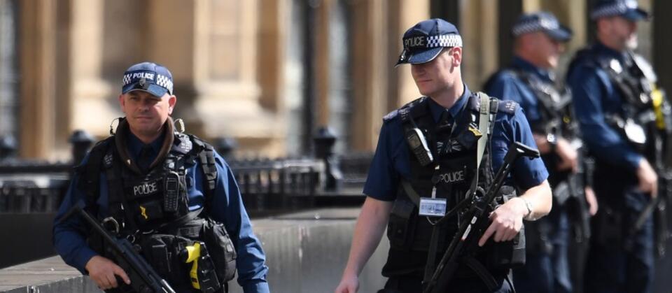 Policja pod parlamentem w Londynie / autor: PAP/EPA