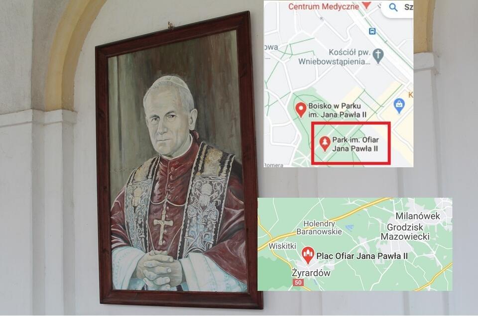 portret św. Jana Pwała II / autor: Fratria/screen mapy gogle