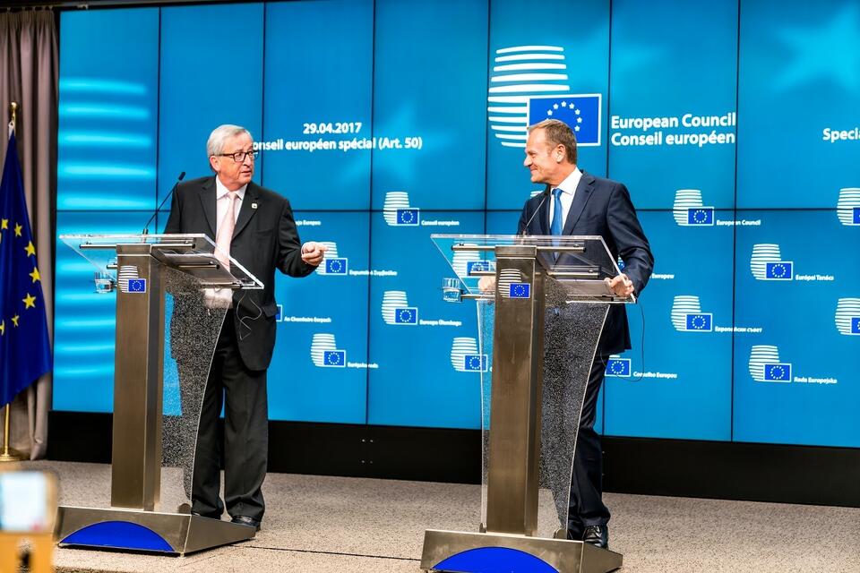 Donald Tusk, Jean-Claude Juncker / autor: fratria