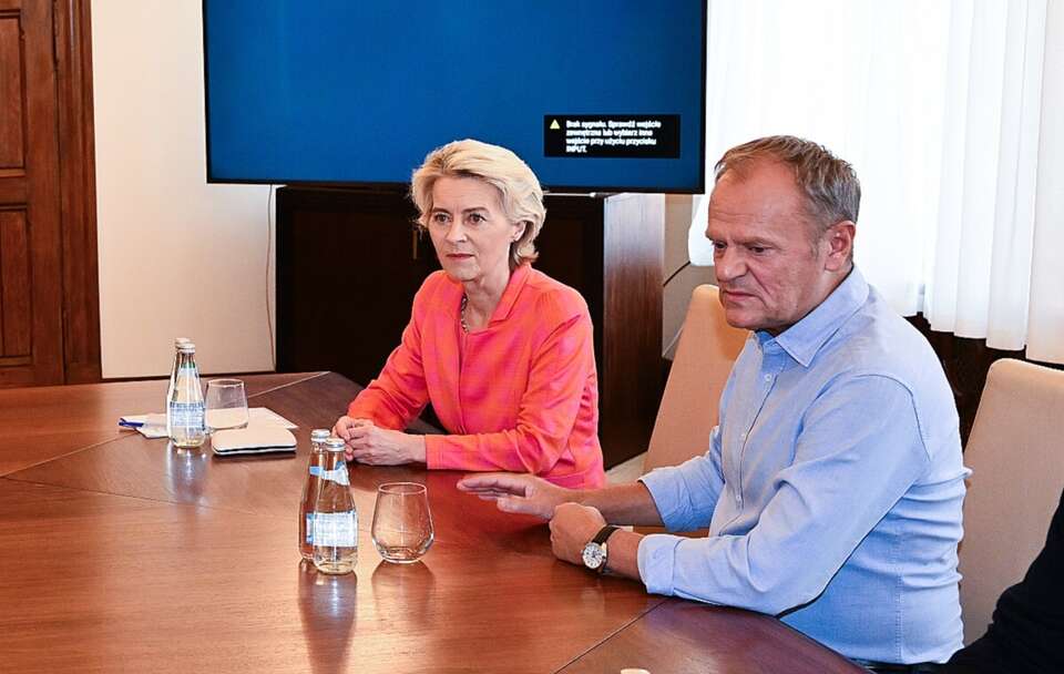 Ursula von der Leyen i Donald Tusk / autor: PAP/Maciej Kulczyński