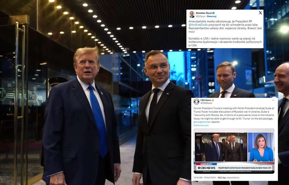 Spotkanie prezydenta Andrzeja Dudy z byłym prezydentem USA Donaldem Trumpem w Nowym Jorku / autor: screen/YouTube/Prezydent RP Andrzej Duda; X