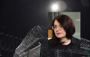 W tle zdj. ilustracyjne aresztu. Pani Urszula Dubejko, b.urzędnik MS, która była przetrzymywana w areszcie, przypomniała szokującą relacją, pełną szczegółów o upokorzeniach i granicznych sytuacjach / autor: Fratria/Telewizja wPolsce24