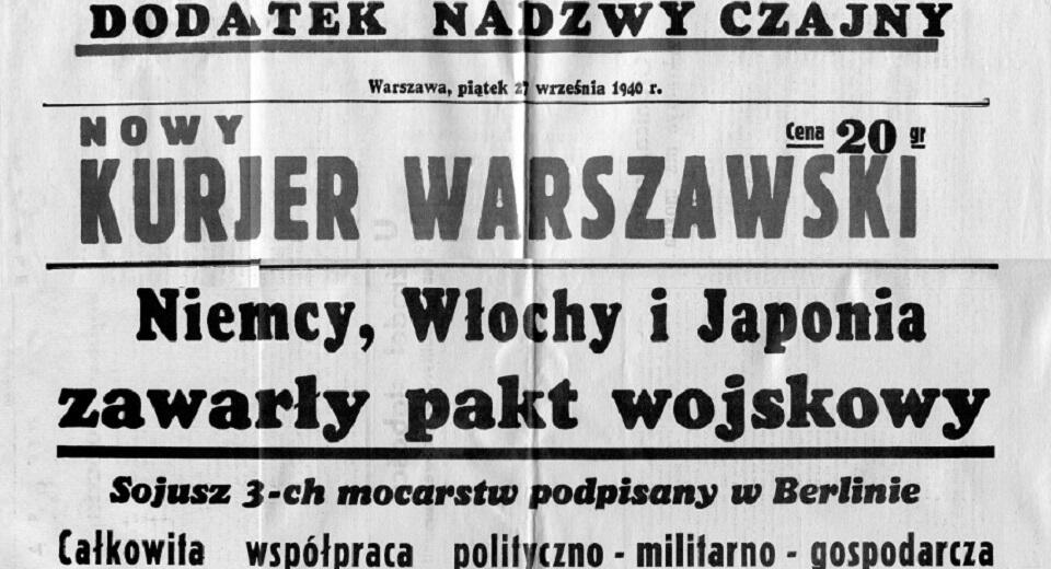 Nowy kurier warszawski / autor: By Halibutt - Scanned and joined in GIMP (composite image) from the original 27-09-1940 Special Edition issue, Domena publiczna, https://commons.wikimedia.org/w/index.php?curid=25917879