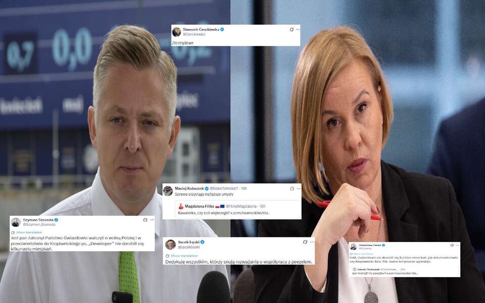 Na zdjęciu Jakub Stefania, Magdalena Filiks oraz wpisy z portalu X (screeny) / autor: Fratria/X (screeny)