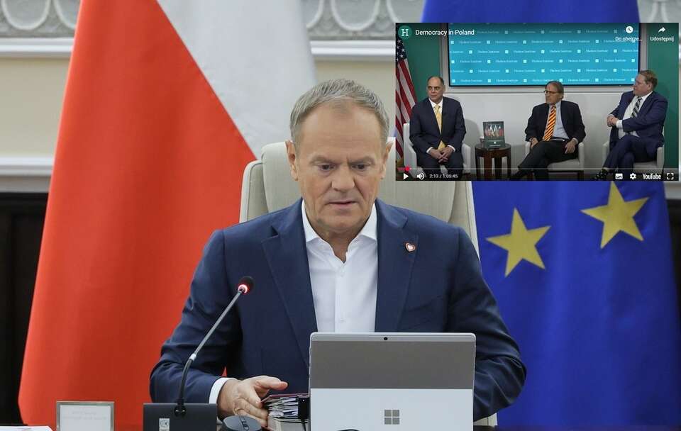 Donald Tusk / autor: PAP/Rafał Guz/screenshot Hudson Institute