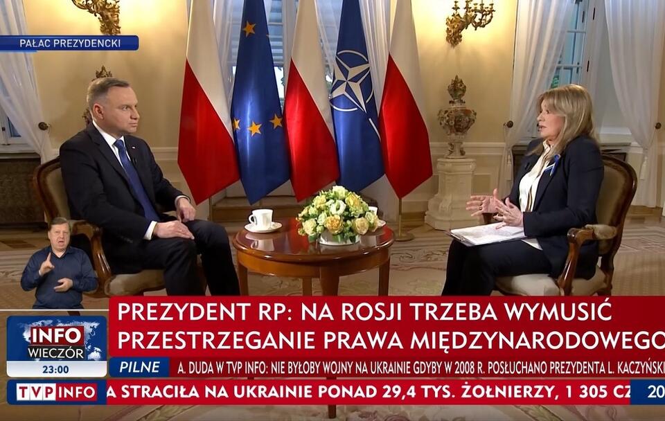 Stanowcze słowa prezydenta Dudy / autor: wPolityce.pl/TVP Info (screenshot)