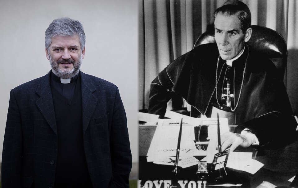 Ks. prof. Rober Skrzypczak, na zdj. archiwalnym abp Fulton Sheen / autor: Fratria, wikimedia commons/ABC Radio/domena publiczna