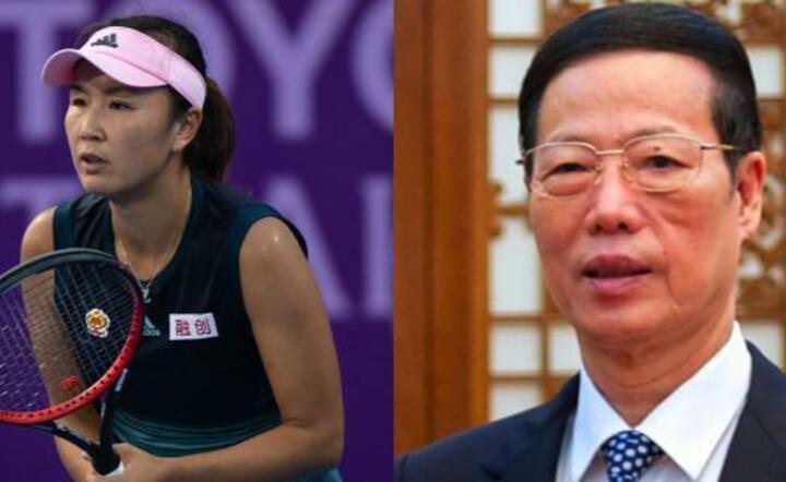 zaginiona w Chinach tenisistka Peng Shuai i były wicepremier ChRL Zhang Gaoli / autor: Loveology University/Twitter