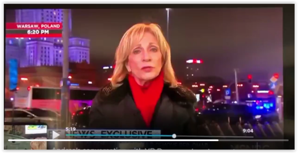 Andrea Mitchell reporting from Warsaw