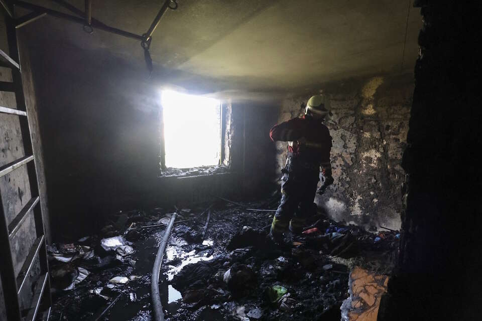 Atak rosyjskich dronów na Charków / autor: PAP/EPA