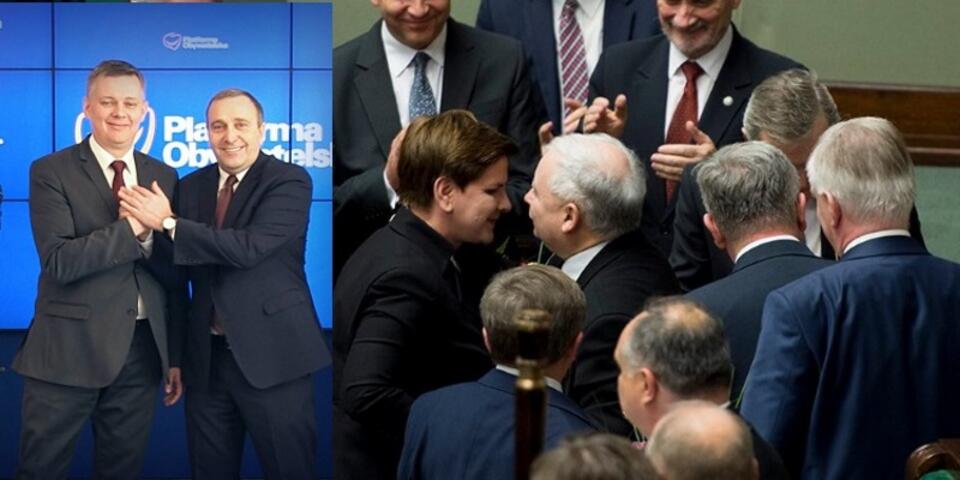 Fot. Profil PO/Facebook;Profil PiS/Facebook