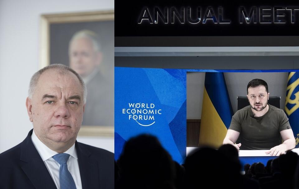 Jacek Sasin/Wołodymyr Zełenski podczas Światowego Forum Ekonomicznego w Davos / autor: Fratria/PAP/EPA