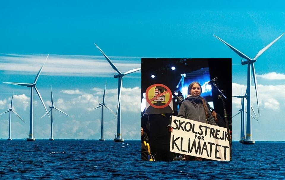 Wiatraki/Greta Thunberg / autor: Fratria/PAP/EPA/Rodrigo Jiménez