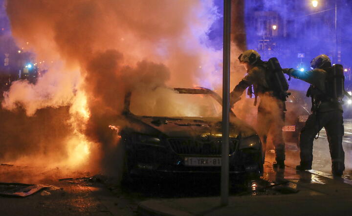 Zamieszki w Brukseli / autor: PAP/EPA