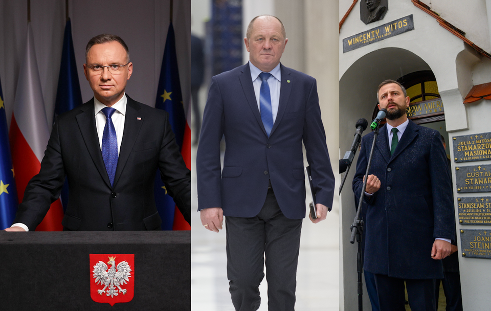 Prezydent RP Andrzej Duda / Marek Sawicki / Władysław Kosiniak-Kamysz / autor: KPRP / Fratria / PAP
