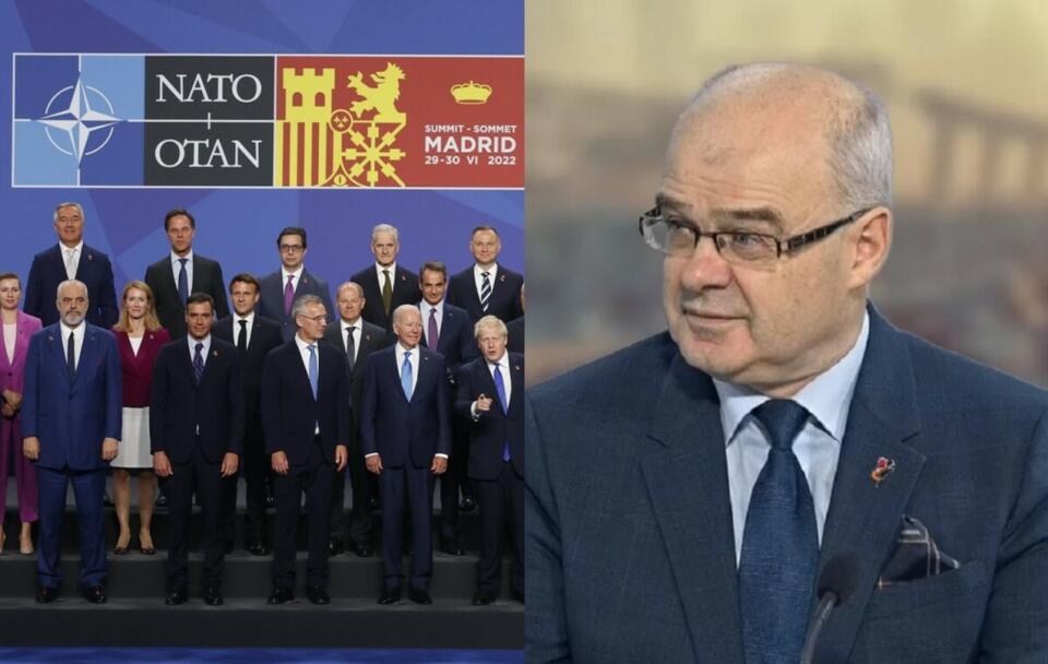 Przywódcy państw NATO podczas szczytu w Madrycie/ Gen. Waldemar Skrzypczak / autor: PAP/EPA/JuanJo Martin; wPolsce.pl (screenshot)