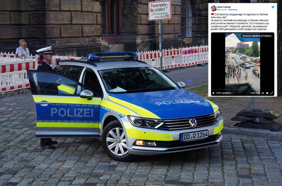 Niemiecka policja - zdjęcie ilustracyjne  / autor: Fratria/Twitter