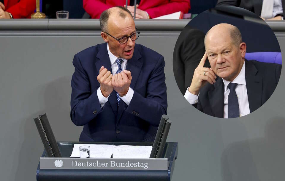 Friedrich Merz, Olaf Scholz / autor: PAP/EPA/FILIP SINGER