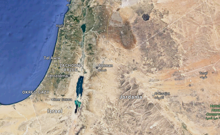 Izrael i Jordania / autor: google maps