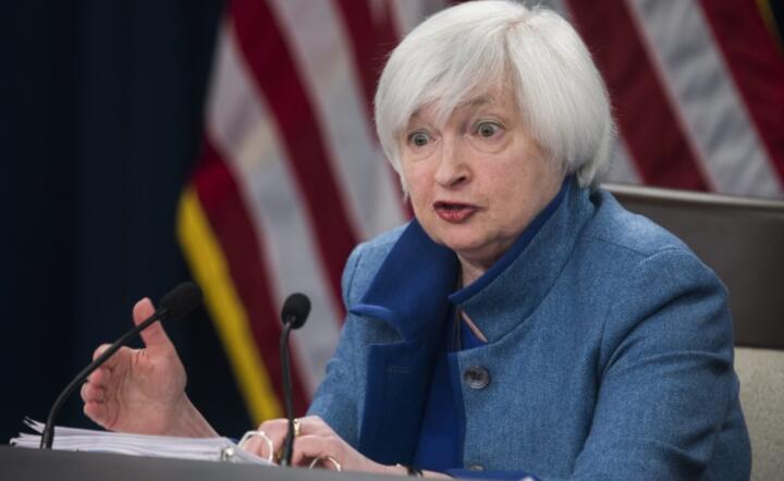 Prezes Fed Janet Yellen na konferencji po obradach Fed, fot. PAP/EPA/JIM LO SCALZO
