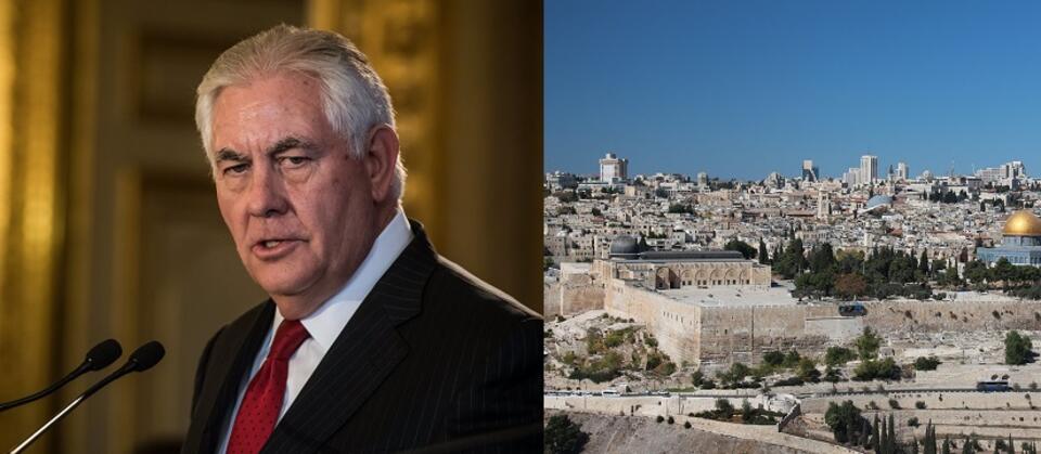 Rex Tillerson, sekretarz stanu USA; panorama Jerozolimy / autor: PAP/EPA; Pixabay