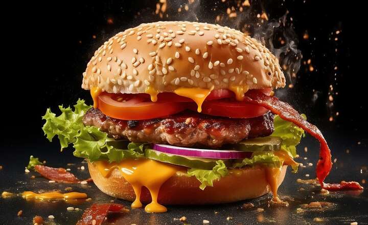 Obraz hamburgera wygenerowany przez SI! / autor: IvaIvo/Pixabay