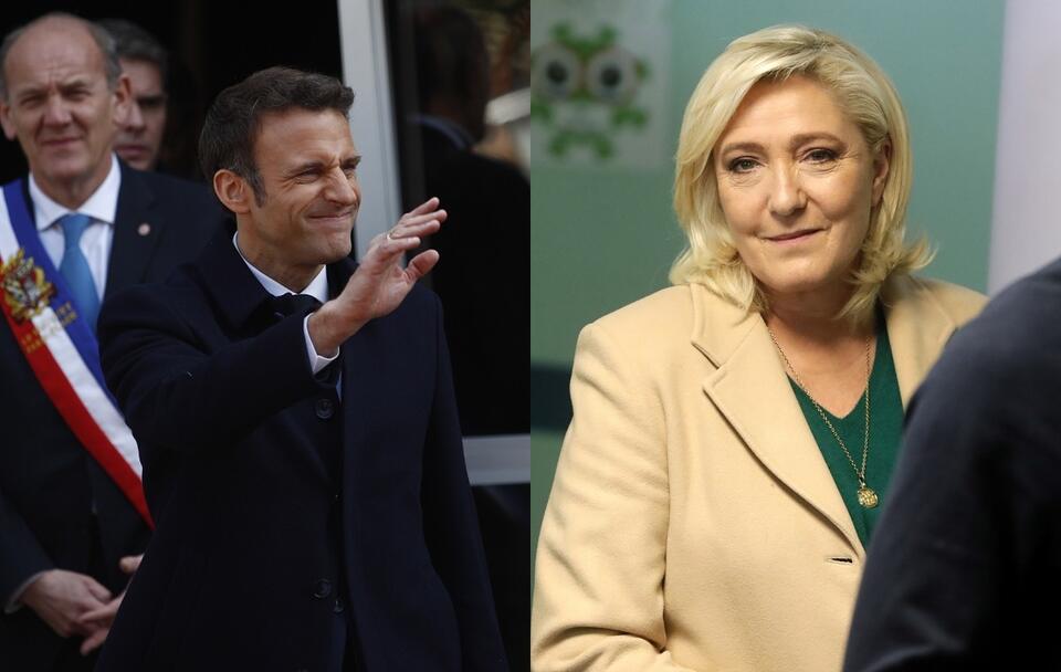 Emmanuel Macron i Marine Le Pen przeszli do drugiej tury wyborów prezydenckich we Francji / autor: PAP/EPA